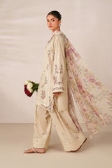 3-PC Unstitched Embroidered Exclusive Lawn By Iznik | UE-627