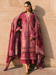 153 - B | 3 Pc Unstitched Suit Karandi Emb Winter Collection Gulabi Baagh By Binilyas