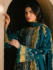 157 - A | 3 Pc Unstitched Suit Karandi Emb Winter Collection Gulabi Baagh By Binilyas