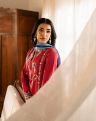 3-PC Unstitched Embroidered Lawn Aashiyana By Roheenaz | RNZ-01B