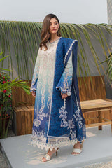 JK-07 ELZA | 3Pc Unstitched Qline Lawn Collection By Qalamkar