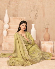 3-PC Unstitched Embroidered Grip Shawl Nisrine By Tawakkal Fabrics | D-4983