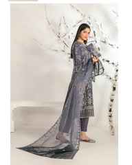 3-PC Semi-Stitched Embroidered Organza Ishq By Tawakkal Fabrics | D-5136