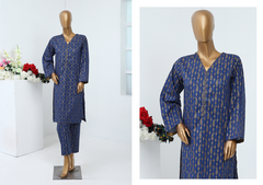 15 - 2PC Stitched basic lawn Gold print By Bin Saeed