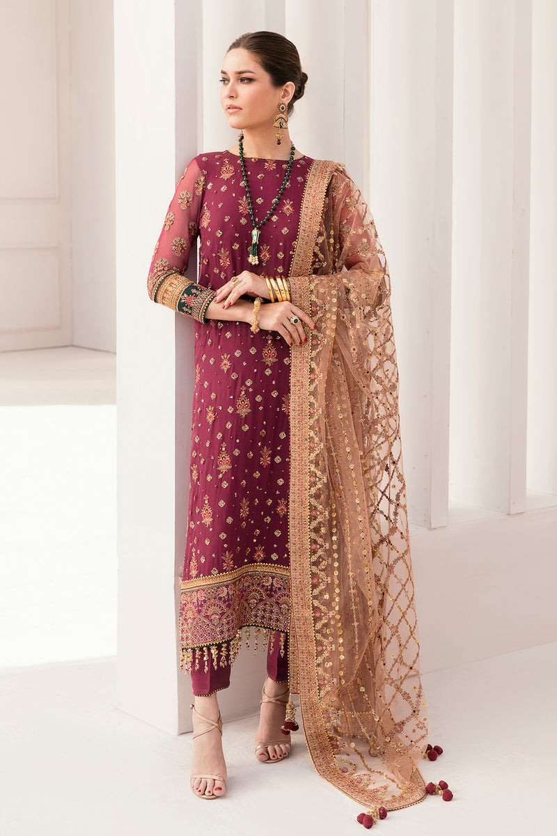 3-PC Unstitched Embroidered Chiffon Chantelle By Baroque | CH11-02