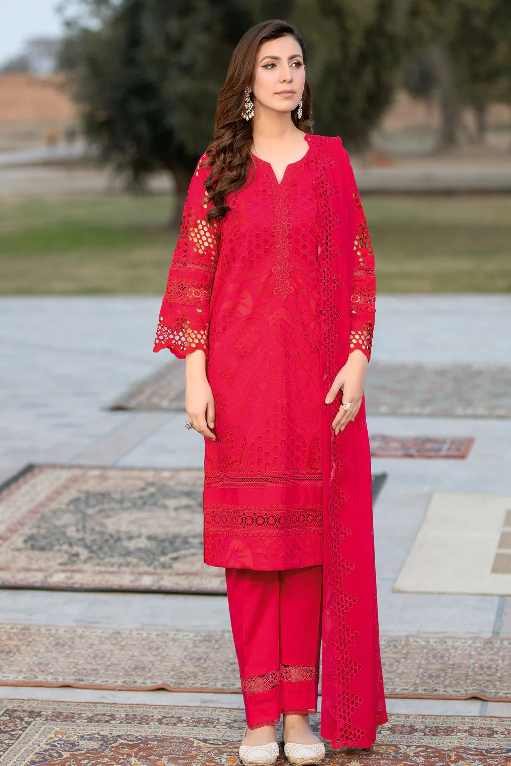 RZ - 157 | 3PC Unstitched Suit Chikankari Lawn Rozeria By Johra