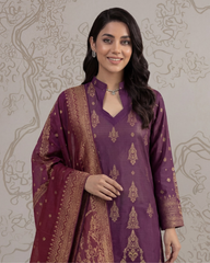 3-PC Unstitched Lawn Broshia Banarsi Mashaim By Tawakkal Fabrics | D-2805