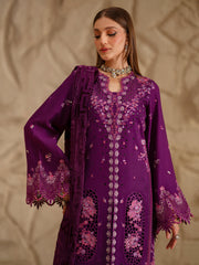 3-PC Unstitched Dyed Kotrai Embroidered Saqqara By Binilyas | 162 - B