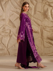 3-PC Unstitched Dyed Kotrai Embroidered Saqqara By Binilyas | 162 - B