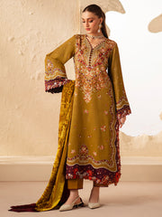 3-PC Unstitched Dyed Kotrai Embroidered Saqqara By Binilyas | 163 - A