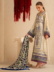 3-PC Unstitched Dyed Kotrai Embroidered Saqqara By Binilyas | 165 - B