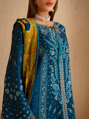 3-PC Unstitched Dyed Kotrai Embroidered Saqqara By Binilyas | 166 - A