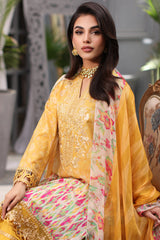 3-PC Charizma Combination Lawn Shirt with Printed Chiffon Dupatta CCS4-07