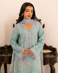 3-PC Unstitched Embroidered Lawn Aashiyana By Roheenaz | RNZ-03A
