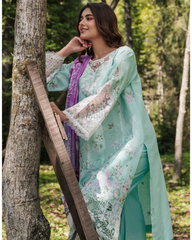 3-PC Unstitched Embroidered Lawn Silent Pine Tale By Afsanah | AL-105