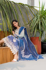 JK-07 ELZA | 3Pc Unstitched Qline Lawn Collection By Qalamkar