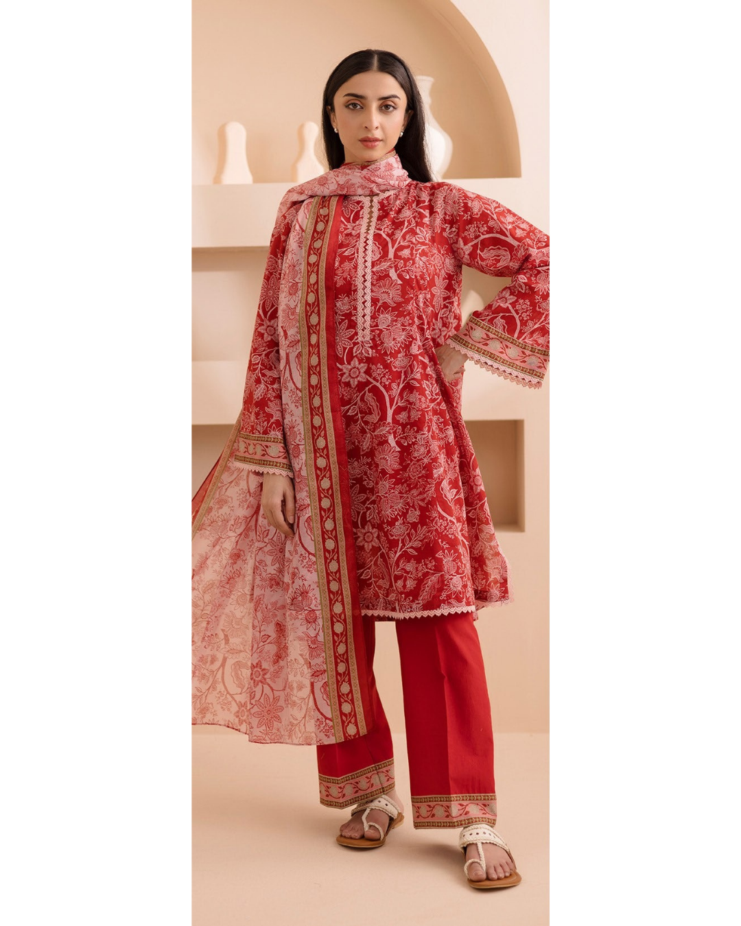 3-PC unstitched Printed Lawn By Zellbury | 0185