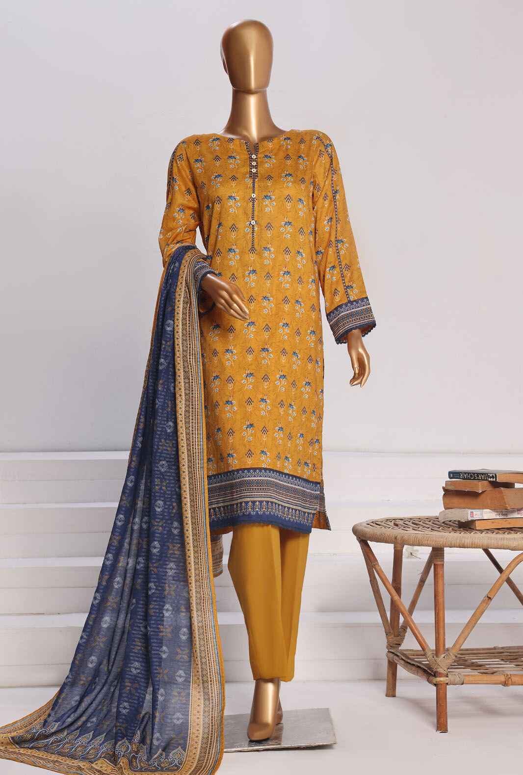 PPC-171 | 3PC Unstitched Suit Digital Printed Lawn Platinum By Hz Textiles