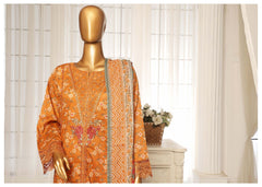 Stitched 3-PC Festive Embroidered Lawn Collection By SADABAHAR - D-06