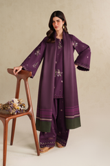 3-PC Unstitched Embroidered Slub Khaddar By Iznik | UE-576