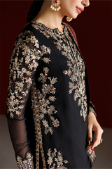 3Pc Embroidered Chiffon Unstitched Suit By Iznik