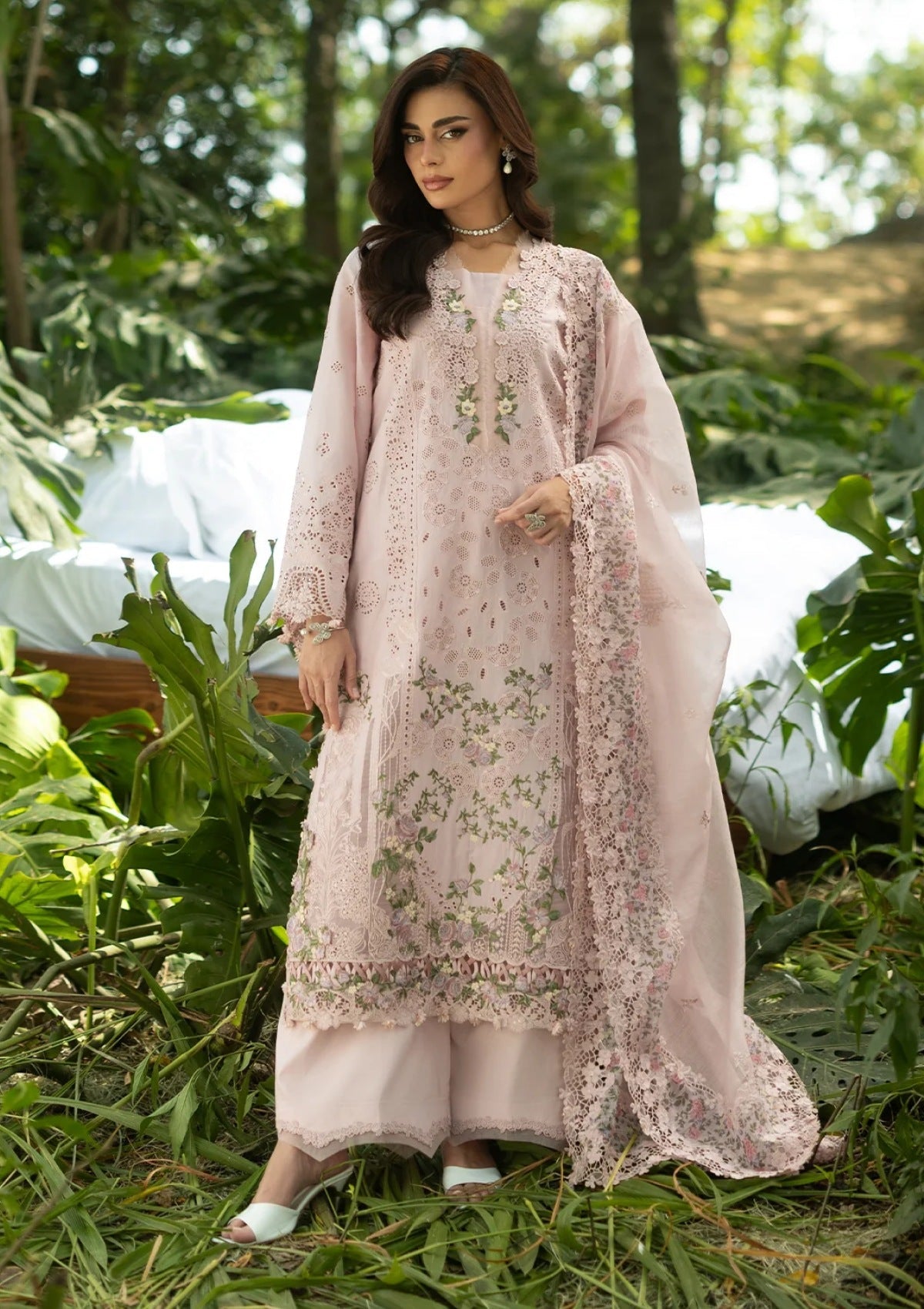 3-PC Unstitched Embroidered Luxury Lawn By Elaf | ELQ-1B
