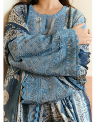 3-PC Unstitched Embroidered Lawn Coco By Zara Shahjahan | FLEURON-D6