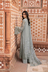 D-05 Ashen | 3PC Unstitched Suit Luxury Chiffon Dilkash By Lavish Premium