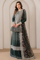 UR-7014 - 3 PC - Unstitched Embroidered Raw Slik Wedding Formals By Jazmin