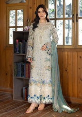 3-PC Unstitched DIgital Printed Chikankari Lawn By Elaf Premium | ERC-1A