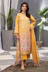 3-PC Charizma Combination Lawn Shirt with Printed Chiffon Dupatta CCS4-07