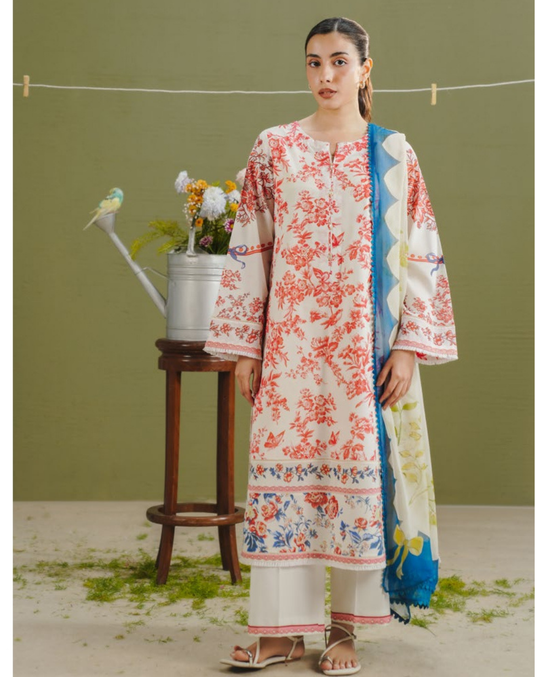 3-PC Unstitched Digital Prints Coco By Zara Shahjahan | Elvo-4A