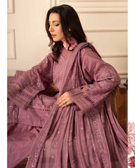 3-PC Unstitched Embroidered Swiss With Chiffon Dupatta Pinks By Johra | JH-1066