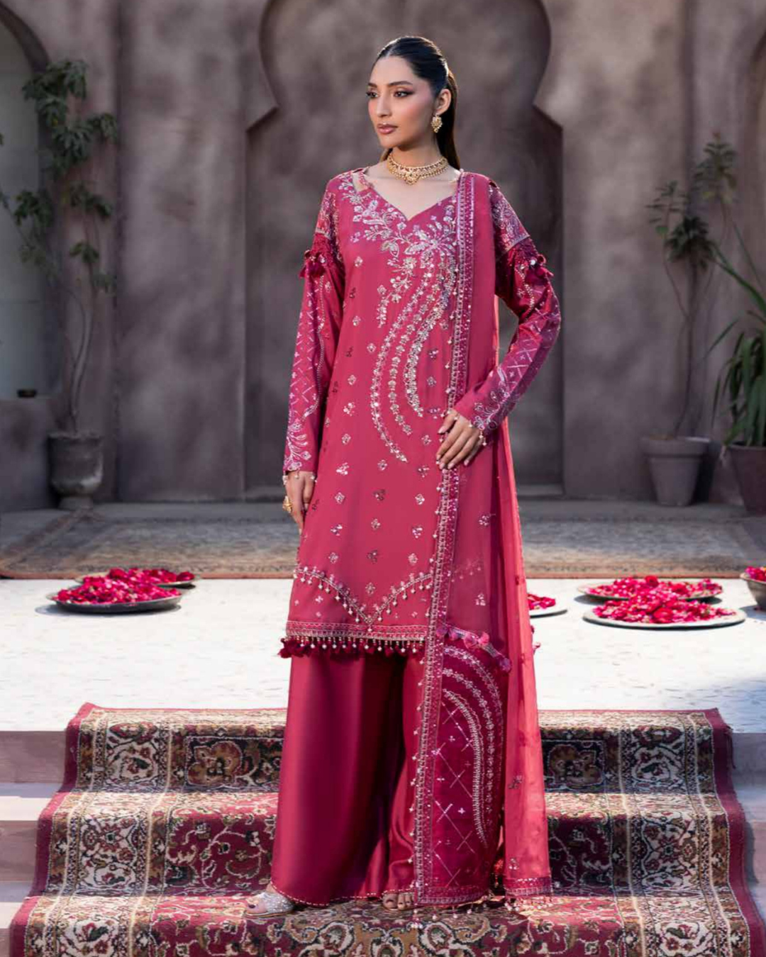 3-PC Unstitched Luxury Viscose Noor E Fajar Dehleez By Raeesa Premium | Novia