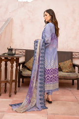 MT-495 | 3PC Unstitched Embroidered Printed Lawn Mehtab By Johra