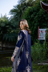 3-PC Unstitched Embroidered Lawn Amani By Raeesa Premium | AM-002