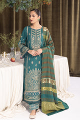 JH-946 | 3 Pc Unstitched Suit Embroidered Winter Collection Aroosh By Johra