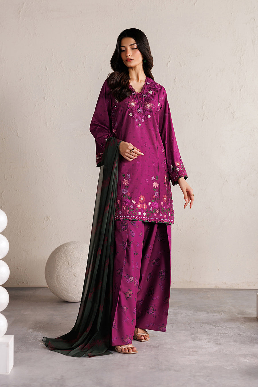 3-PC Unstitched Embroidered Festive Lawn By Iznik | IBE-01