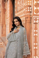 D-05 Ashen | 3PC Unstitched Suit Luxury Chiffon Dilkash By Lavish Premium