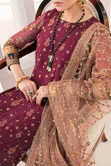 3-PC Unstitched Embroidered Chiffon Chantelle By Baroque | CH11-02