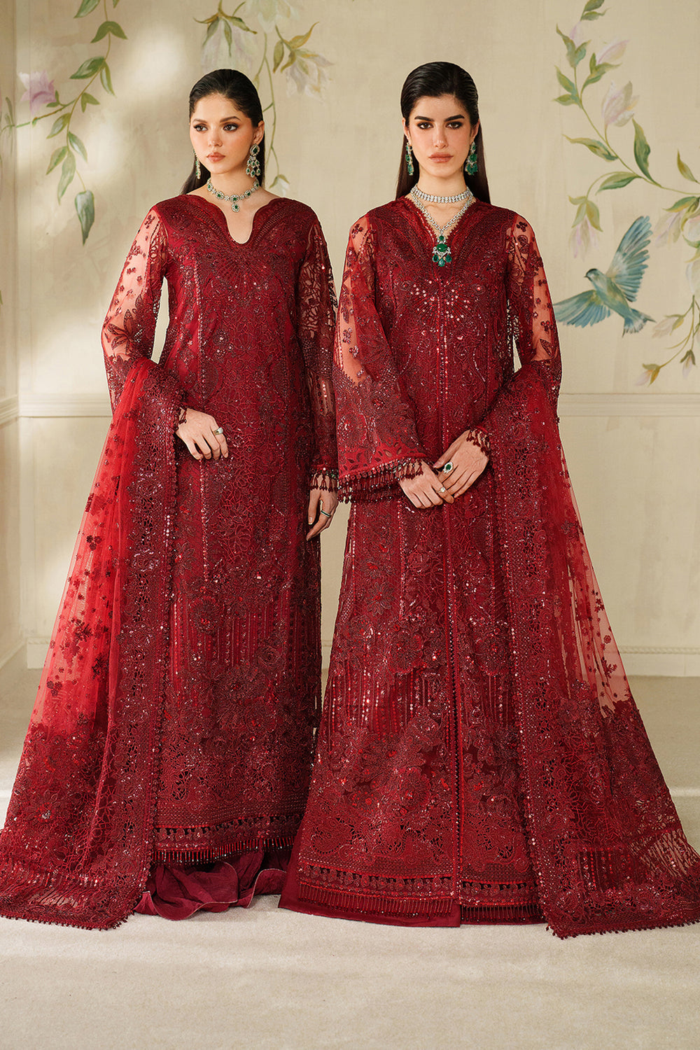 3-PC Unstiched Embroidered Net By Baroque | CH14-01