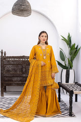 3-PC Unstitched Lawn Embroidered Suit By Wania | WL-468
