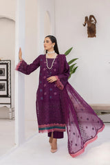 3-PC Unstitched Lawn Embroidered Suit By Wania | WL-473
