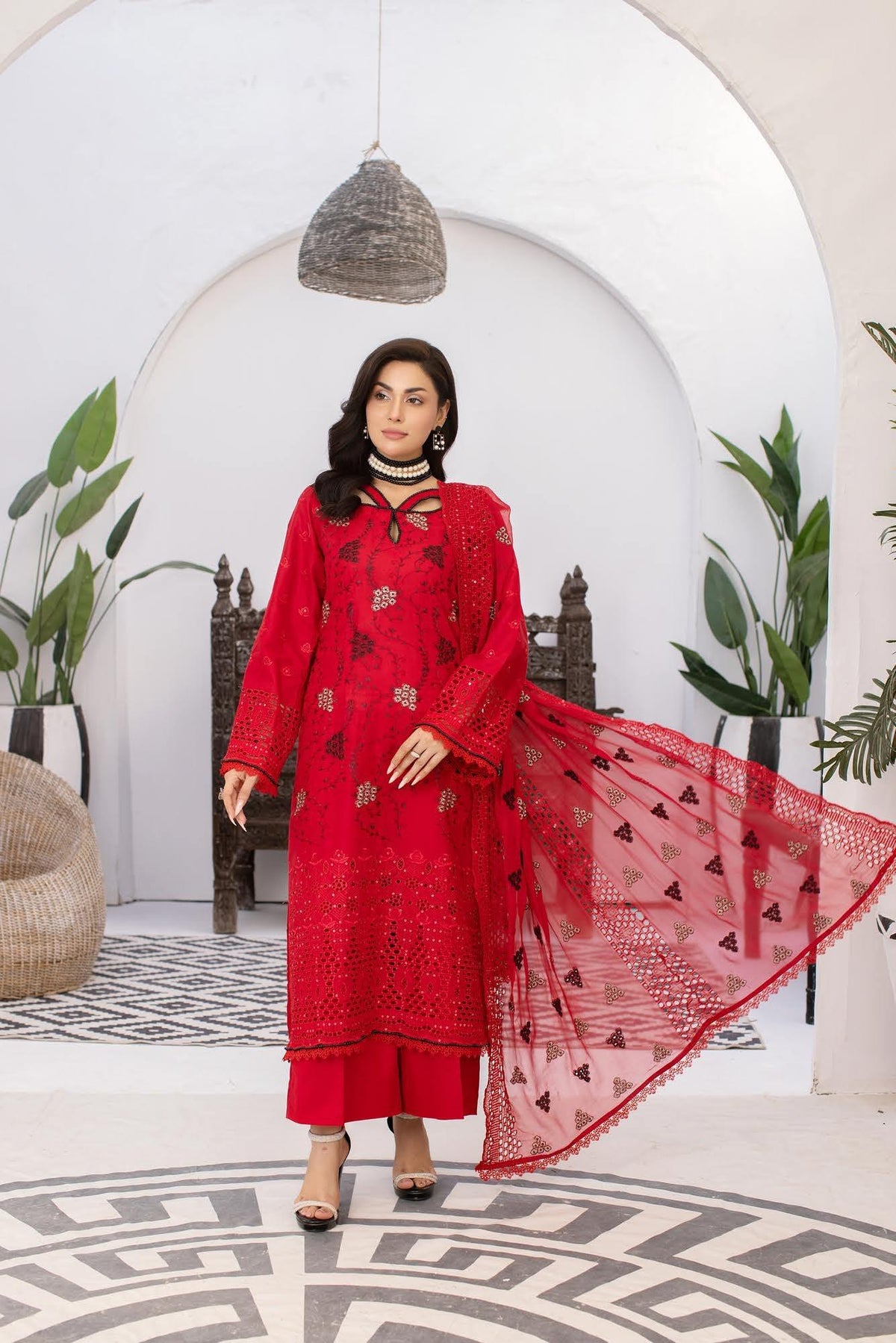 3-PC Unstitched Lawn Embroidered Suit By Wania | WL-476