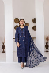 3-PC Unstitched Lawn Embroidered Suit By Wania | WL-469