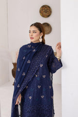 3-PC Unstitched Lawn Embroidered Suit By Wania | WL-469