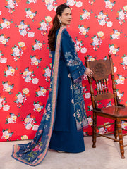 3-PC Unstitched Embroidered Lawn Dil E Raqsum By Parishay | DQ-12