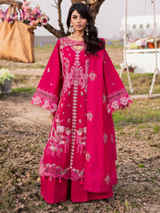 3-PC Unstitched Embroidered Lawn Dil E Raqsum By Parishay | DQ-06