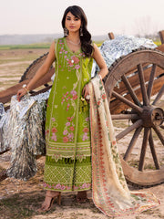 3-PC Unstitched Embroidered Lawn Dil E Raqsum By Parishay | DQ-09