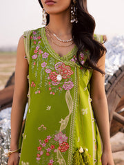 3-PC Unstitched Embroidered Lawn Dil E Raqsum By Parishay | DQ-09